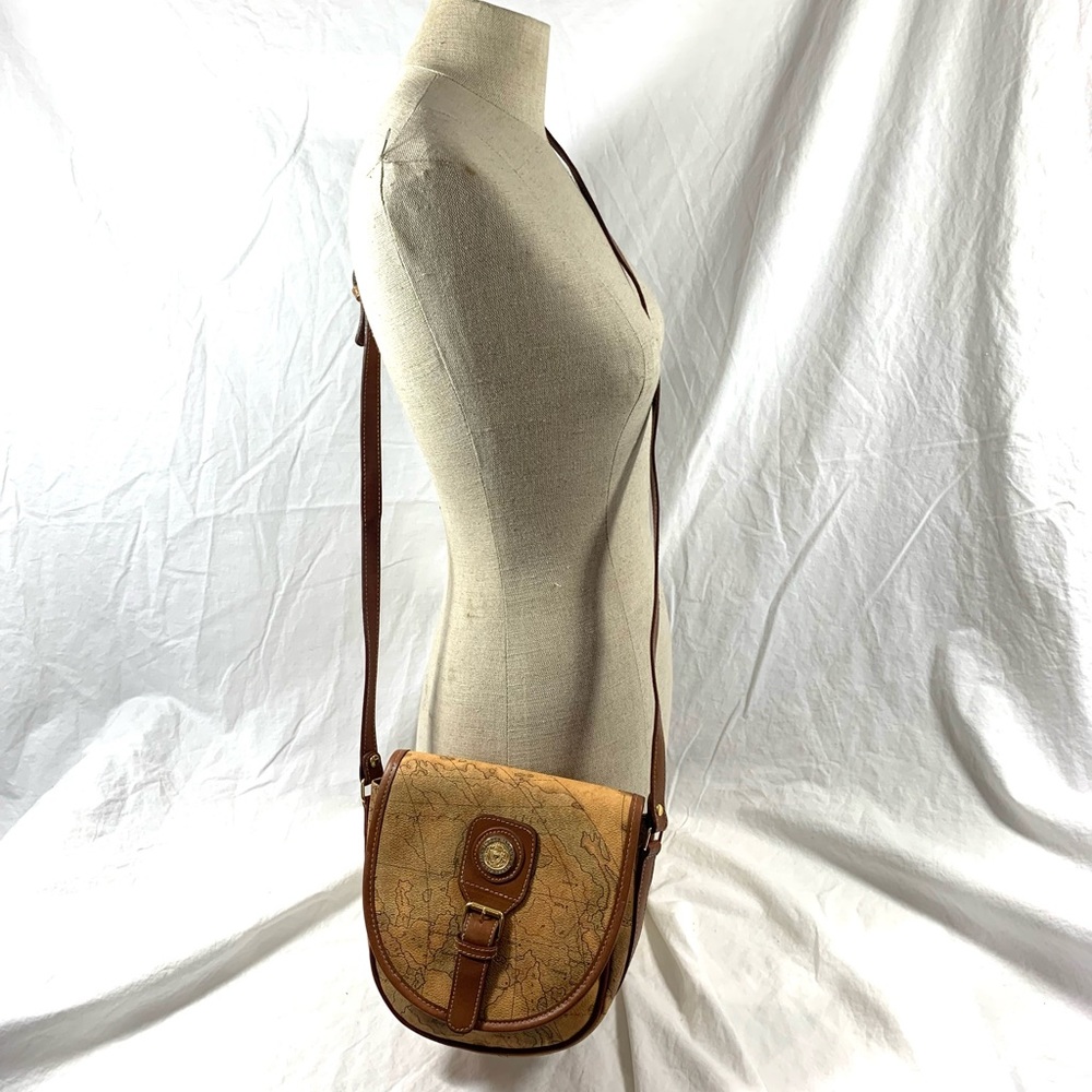 Genuine vintage PIERRE BALMAIN world map saddle bag crossbody